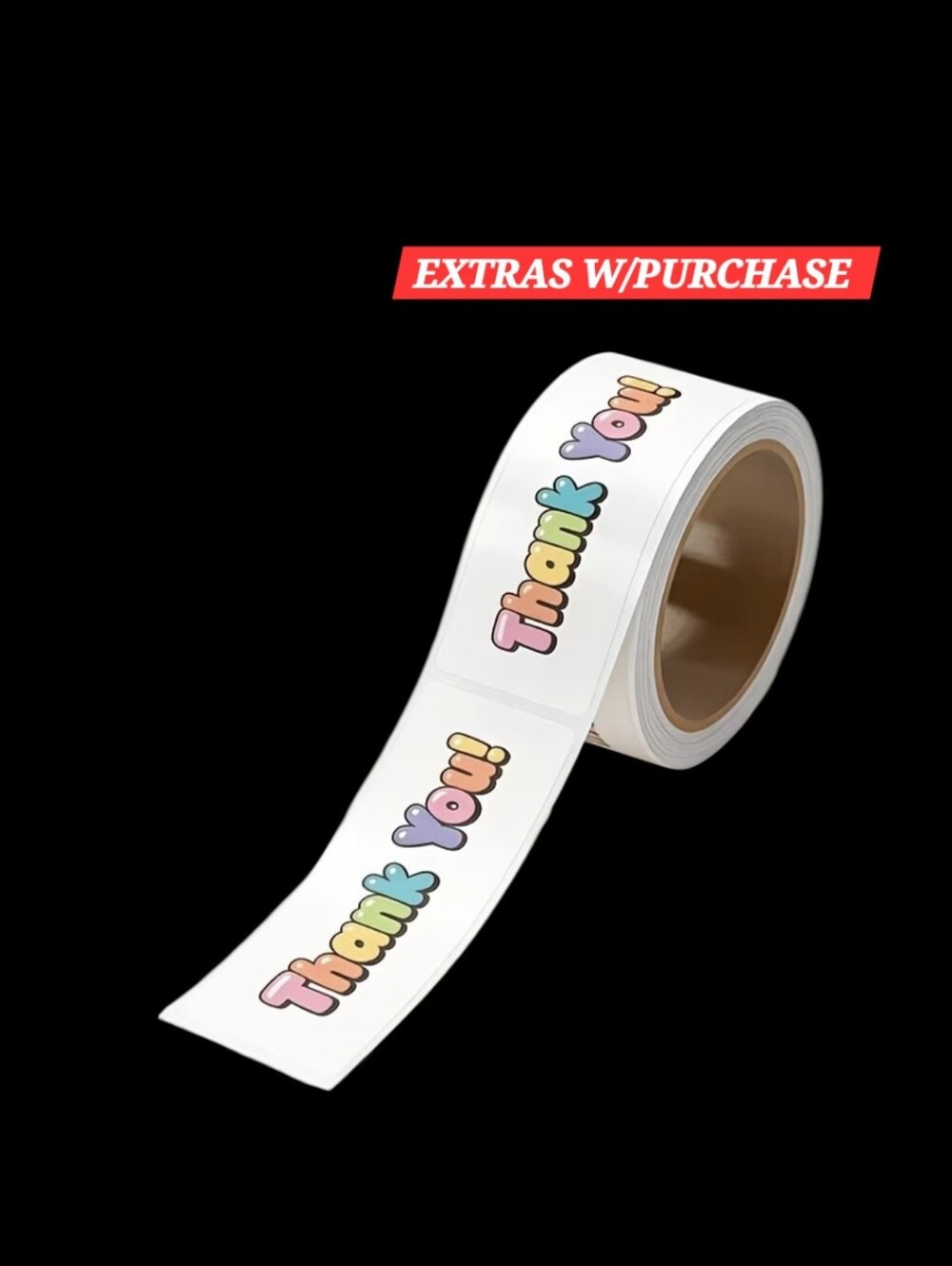 Thank You! Rainbow Stickers - Bonus 3 Random Polymailers 1"x2.94"